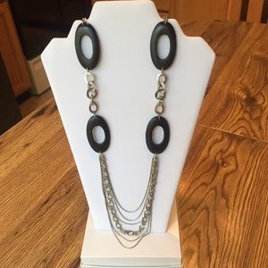 Black and Silvertone necklace